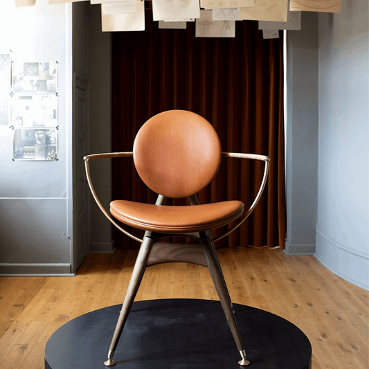 Chaise en cuir et métal design et moderne – ARCELIA