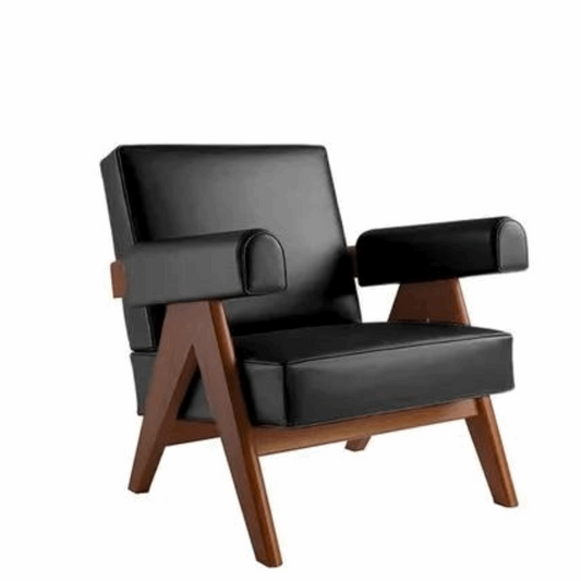 Fauteuil de style vintage en cuir - TANNARA