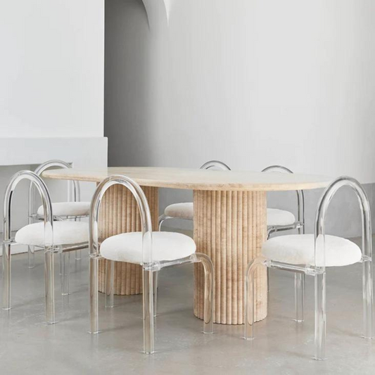Chaise en acrylique et velours design – GRACIA