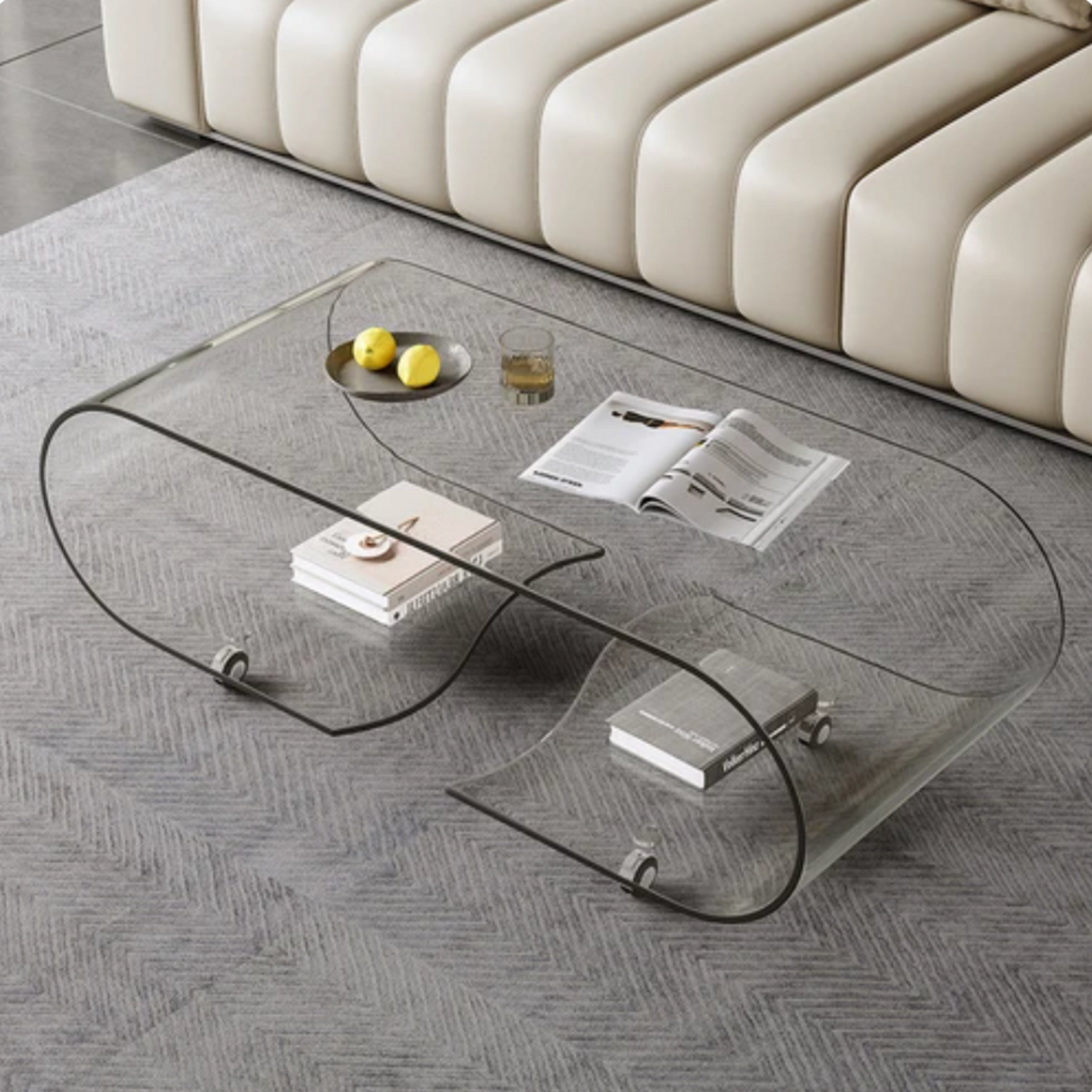 Design and modern glass coffee table – GLAZIA