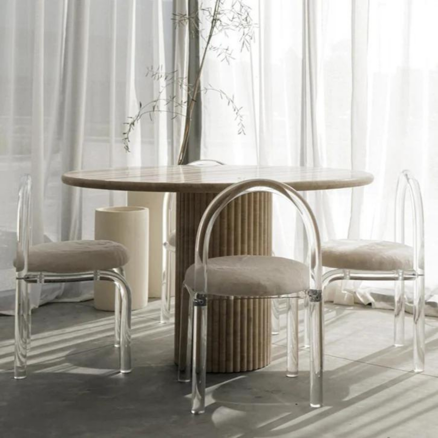 Designer acrylic and velvet chair – GRACIA