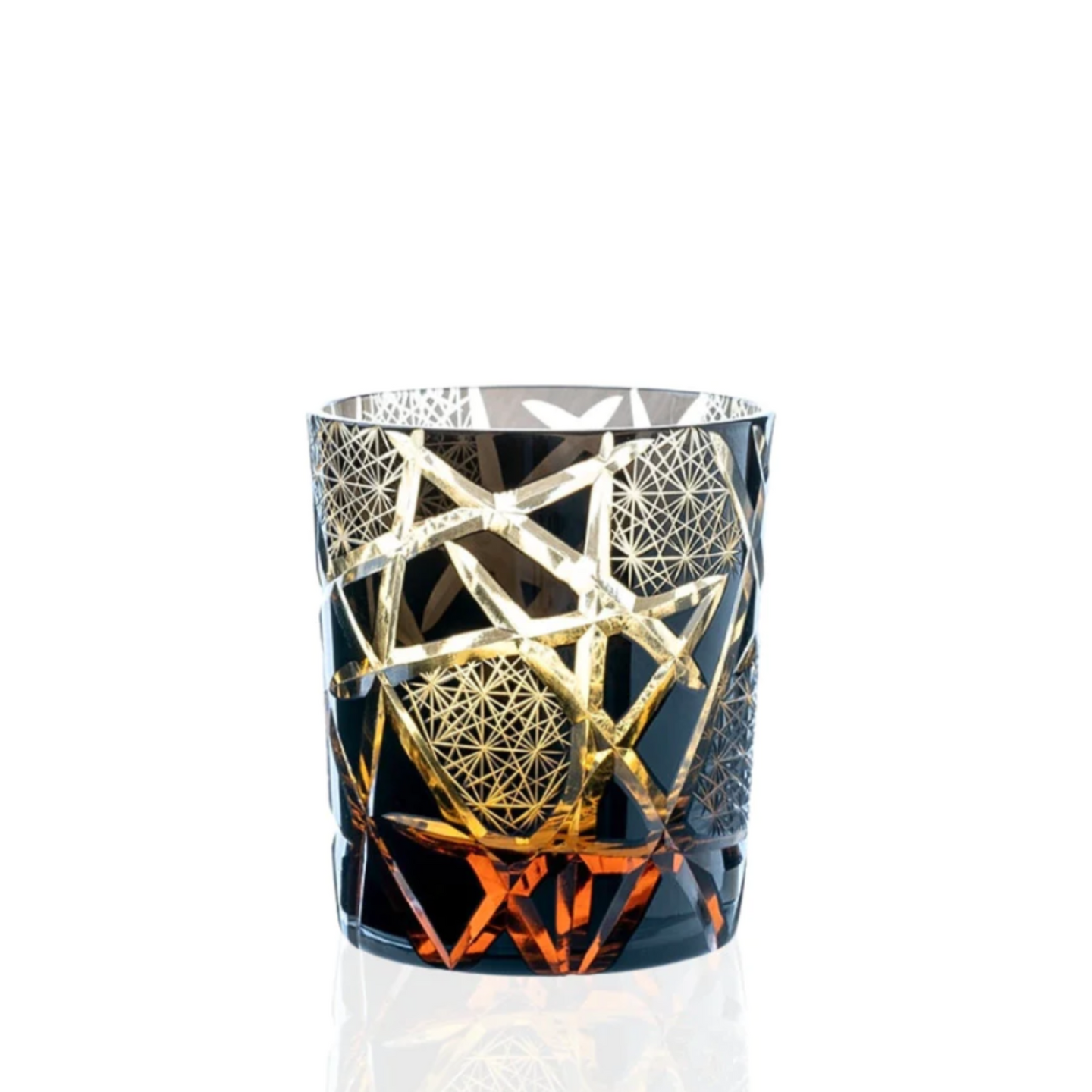 Black amber whiskey glass in Edo Kiriko crystal – IRO