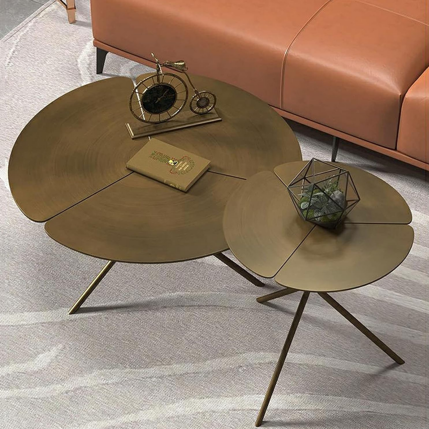 Vintage style stainless steel coffee table – LYSA