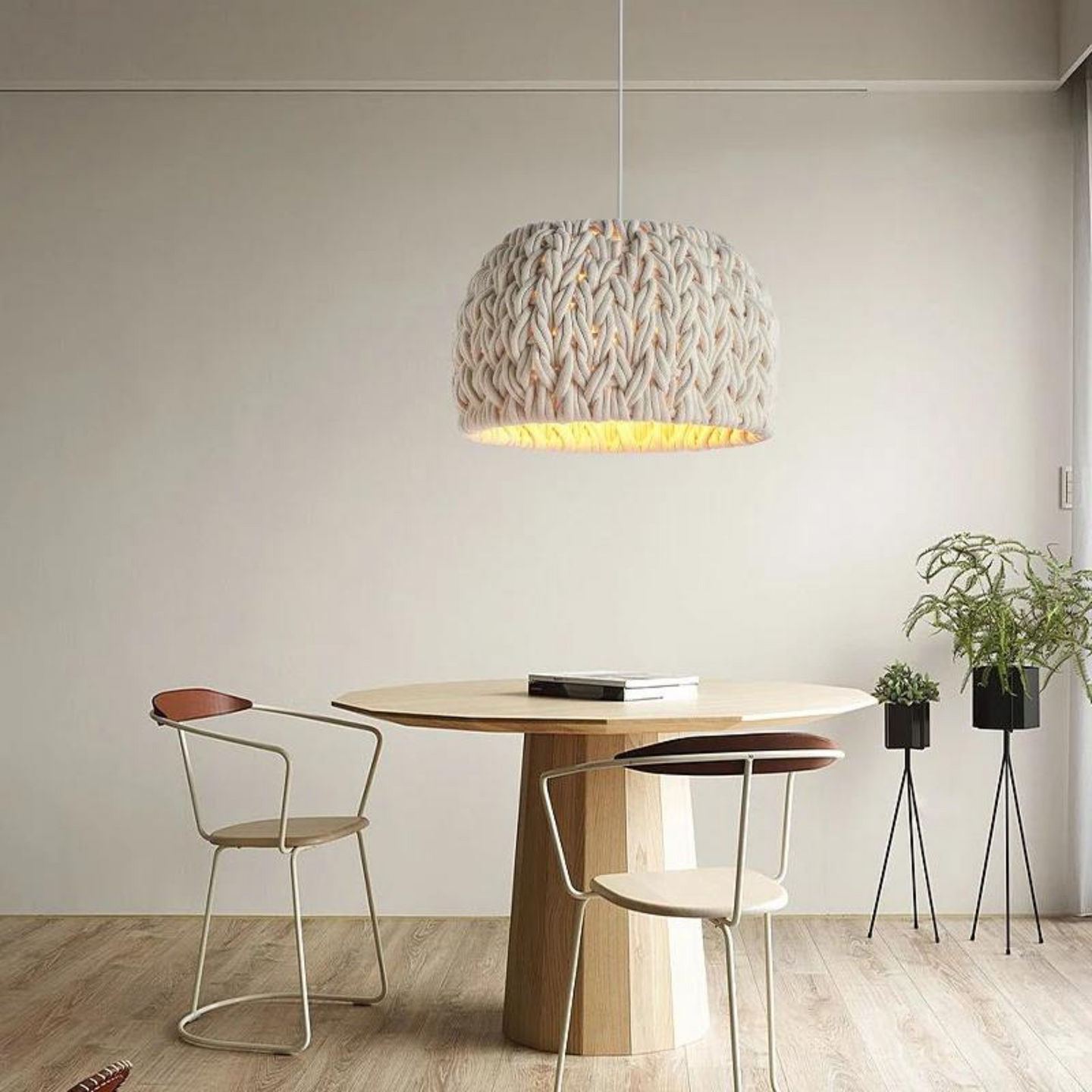 Pendant light in woven cotton – CORDÉLIA