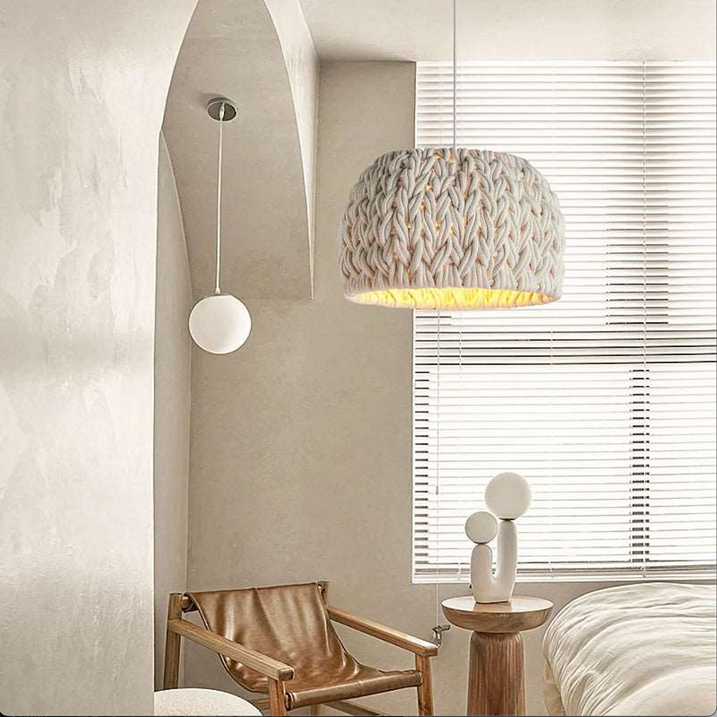 Pendant light in woven cotton – CORDÉLIA