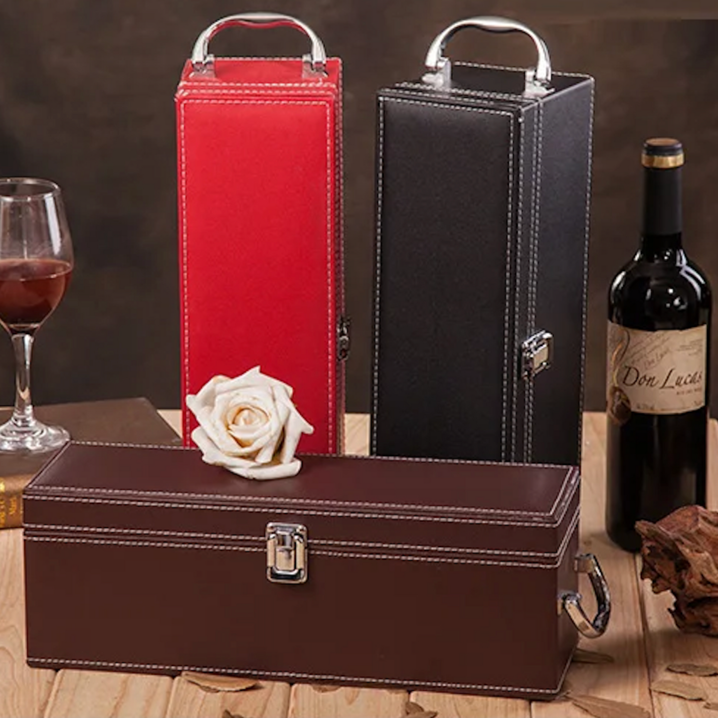 Genuine Leather Wine Bottle Gift Box – IMPERIAL