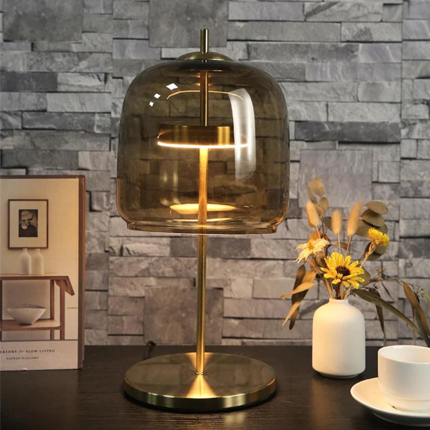 Design and modern glass table lamp – LUXORIA