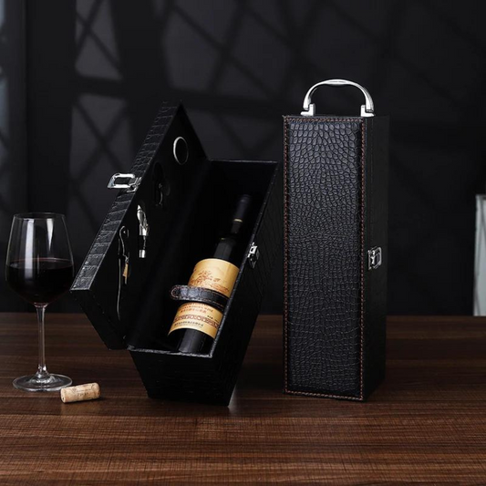 Coffret cadeau en cuir véritable pour bouteille de vin – IMPÉRIAL