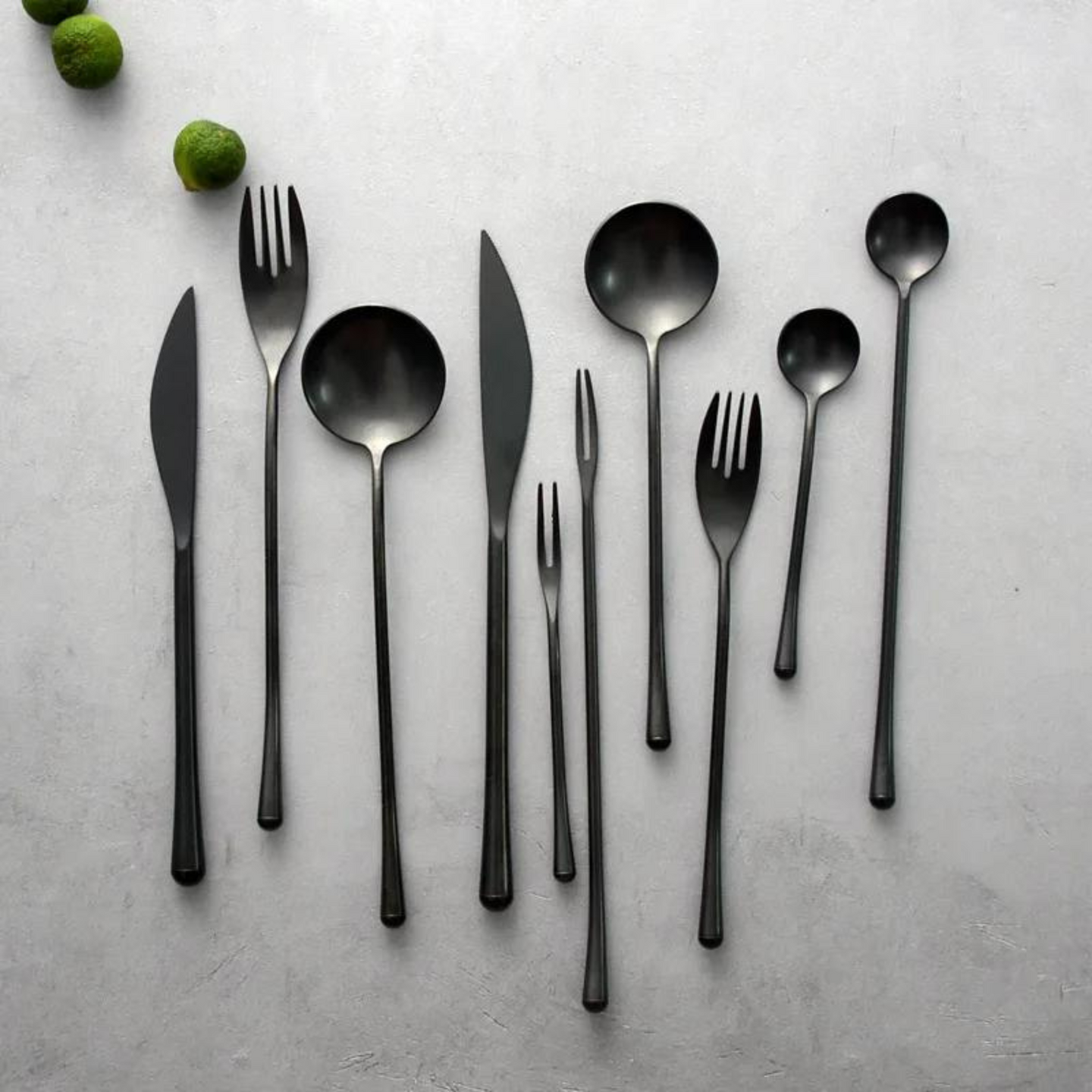 Matte black design stainless steel cutlery – HELIX 