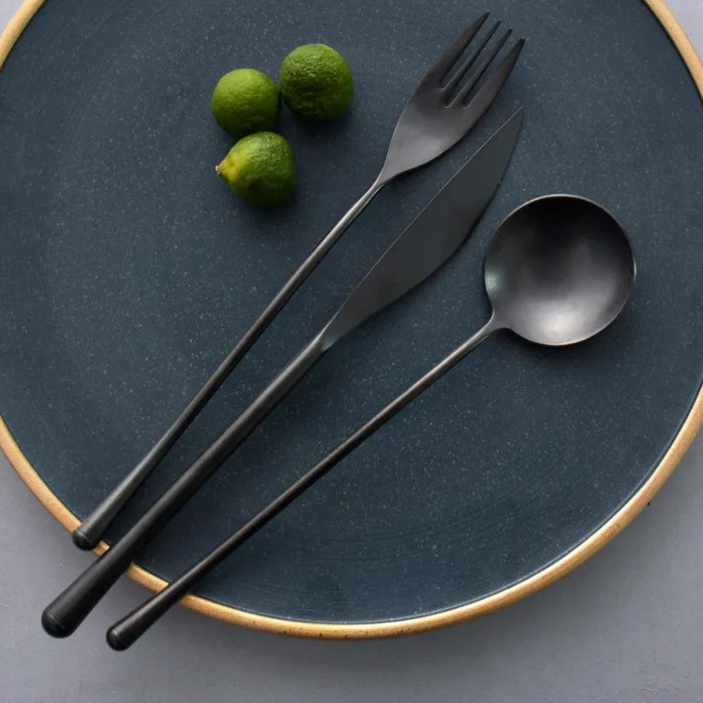 Matte black design stainless steel cutlery – HELIX 