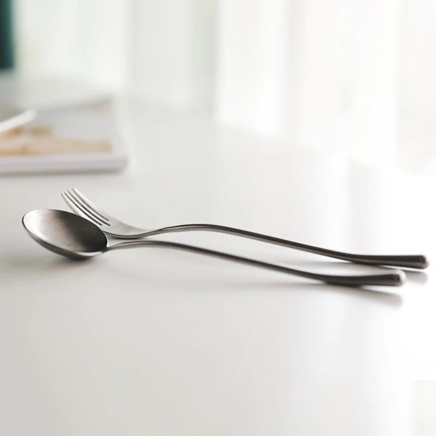 Matte silver cutlery in design stainless steel – NEXUS 