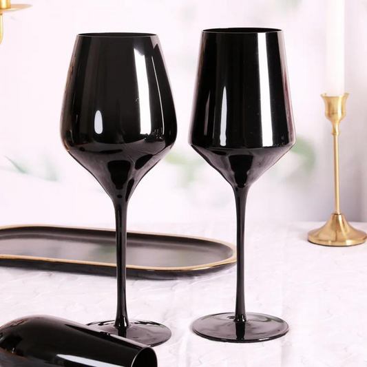 Verre à vin en cristal noir vernis – ÉBÈNE