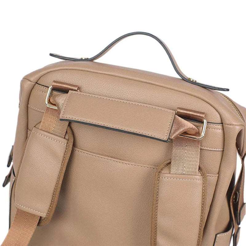 Sac à langer en cuir végan beige - LUXIA