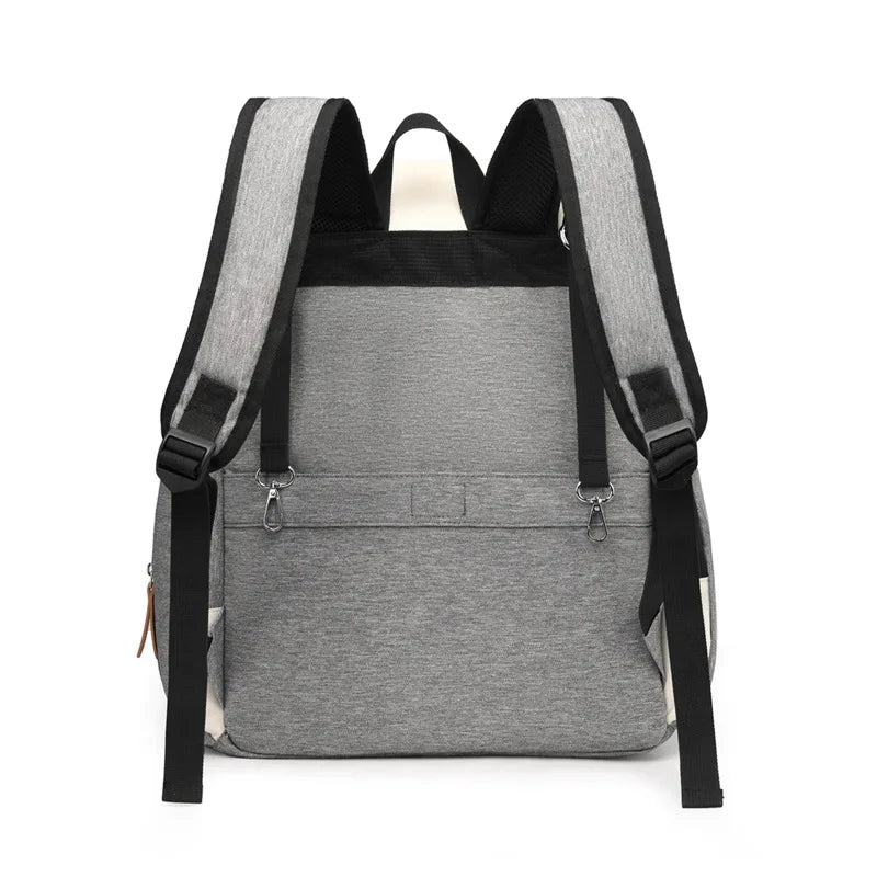 Gray patterned waterproof backpack diaper bag – CANAILLE