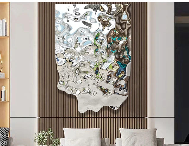 Hand-hammered chrome wall decoration – CHROMALUX