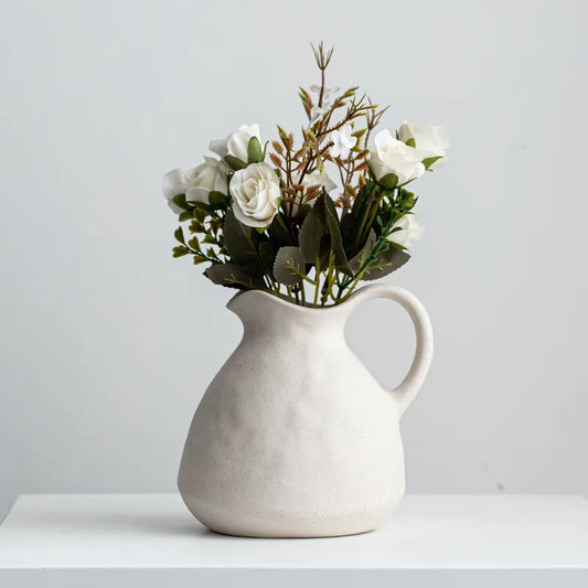 Cream designer ceramic vase - AURORA