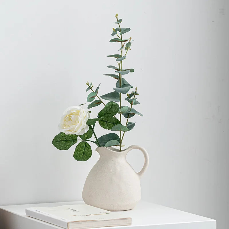 Cream designer ceramic vase - AURORA