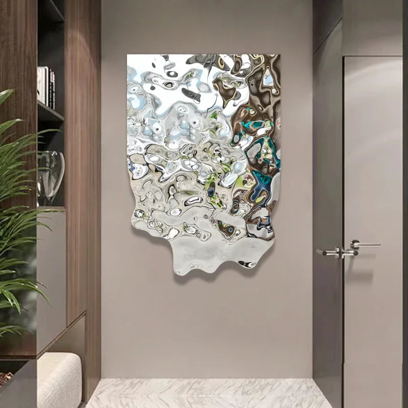 Hand-hammered chrome wall decoration – CHROMALUX