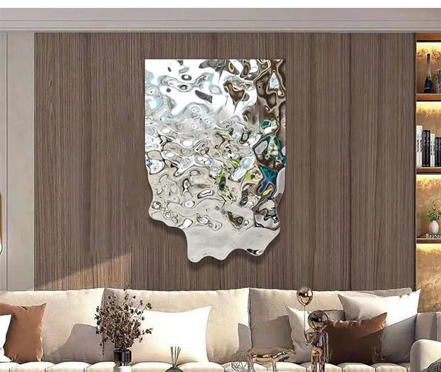 Hand-hammered chrome wall decoration – CHROMALUX