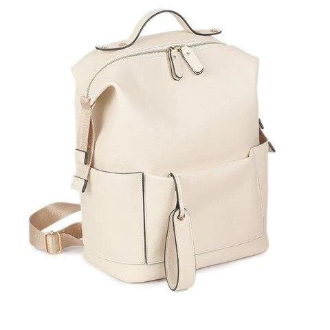 White vegan leather diaper bag - LUXIA